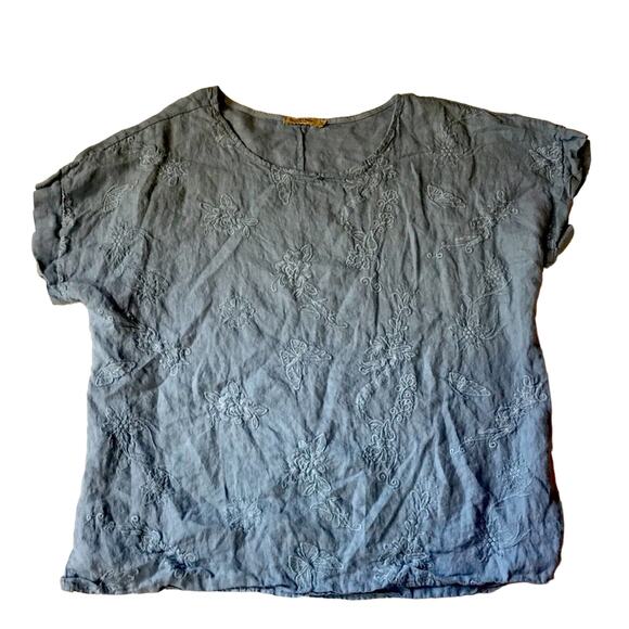 Made in Italy. Valentina Naldi Pure Linen Relaxed Fit Blouse. IX - Picture 1 of 5